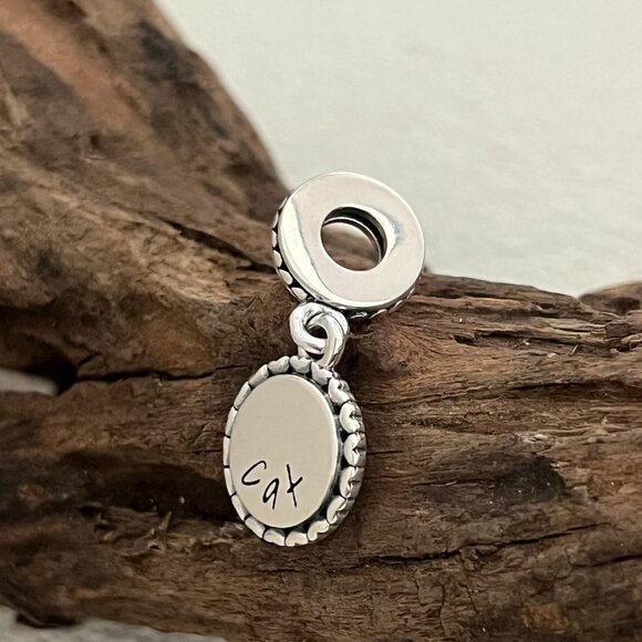 Pandora Cat Stick Figure S925 Silver Dangle Charm - Picture 3 of 4